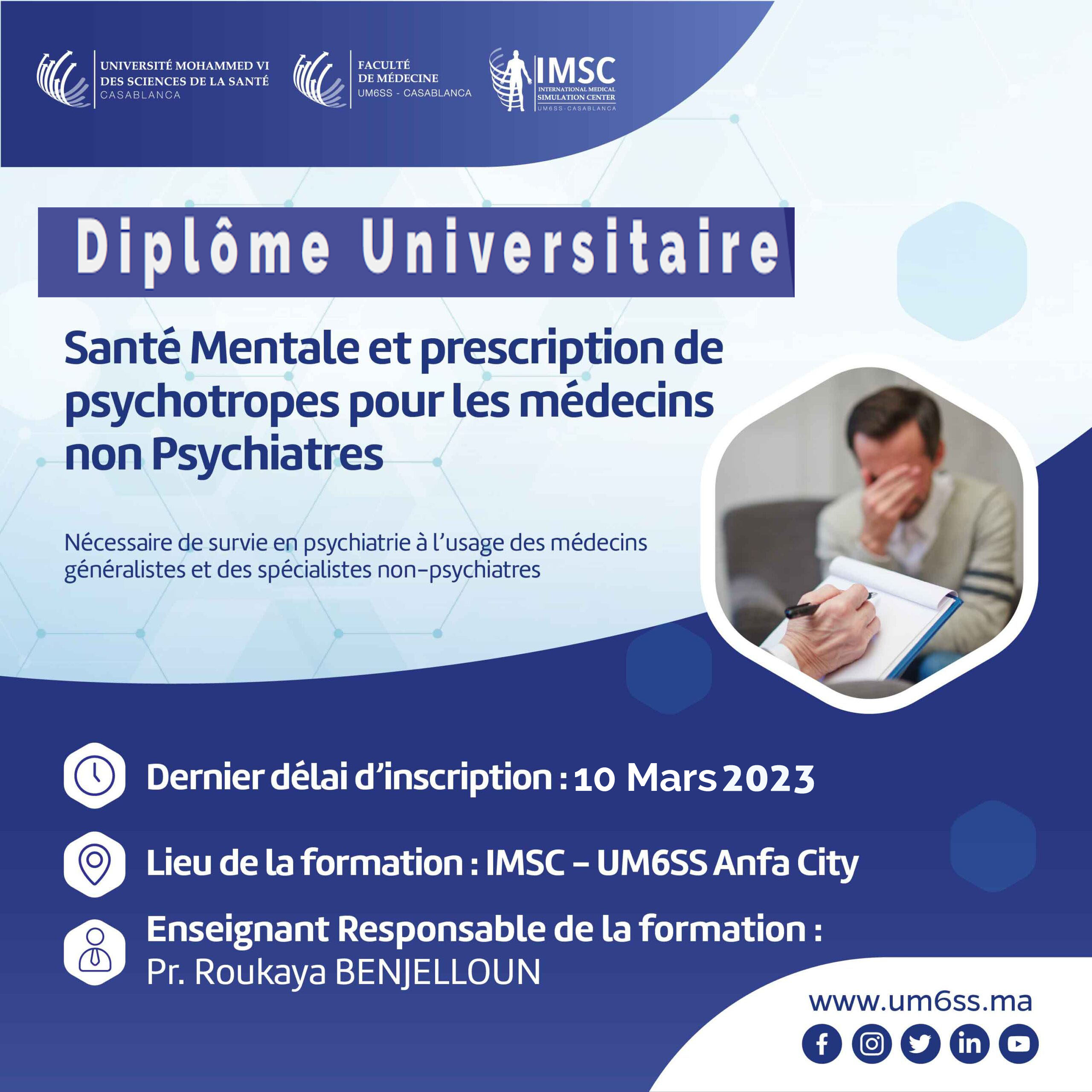 DU Santé mentale et prescription de psychotropes (Mars 2024) - Centre ...